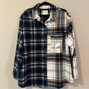Abercrombie & Fitch oversized colorblock plaid flannel XL